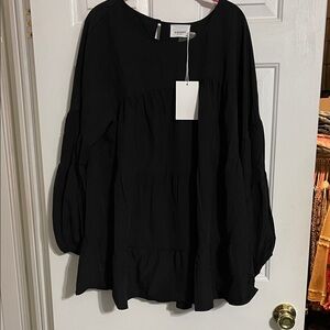 ANDREE BY UNIT Black Tunic with Balloon Sleeves